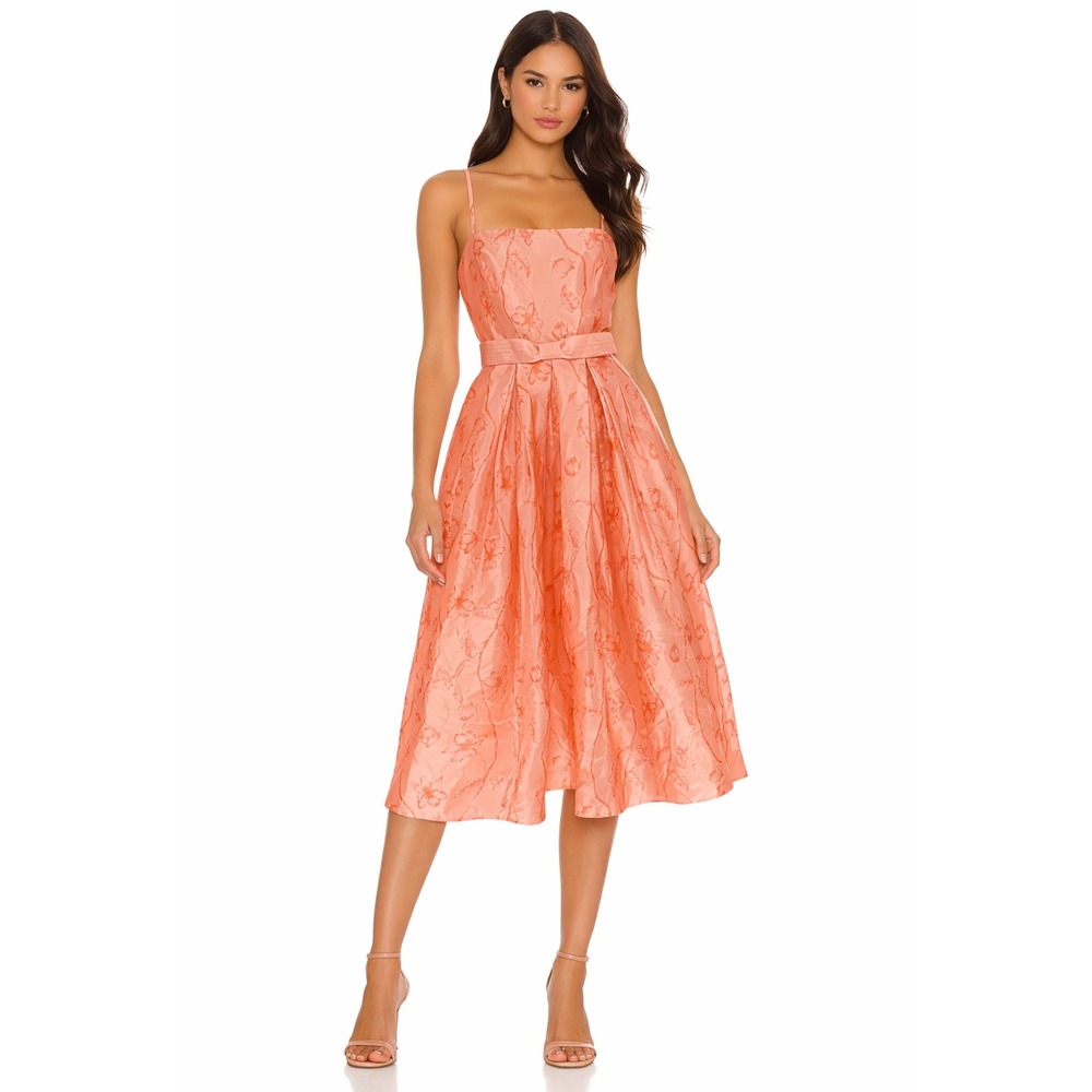 New!‎ Hutch Floral Satin Midi Dress  Fit & Flare Size Small